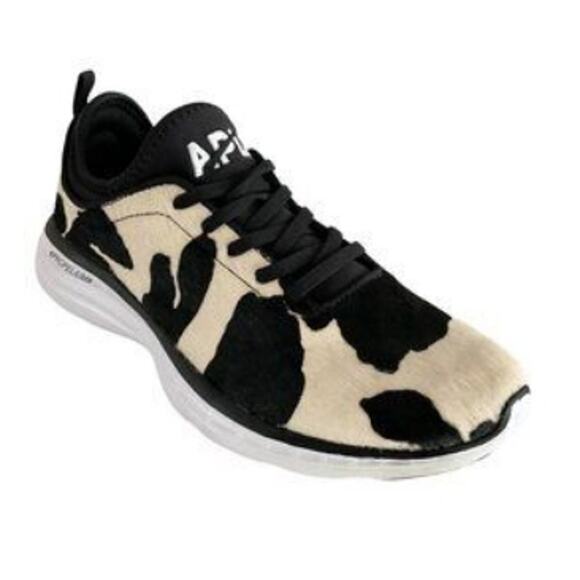 APL Shoes - APL Women's Deep Brown White Cow Iconic Phantom Sneakers Size 6.5